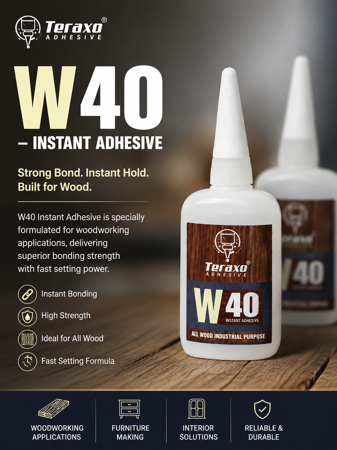 W40 vs General Adhesives: Why Woodworking Needs Specialized Formulations